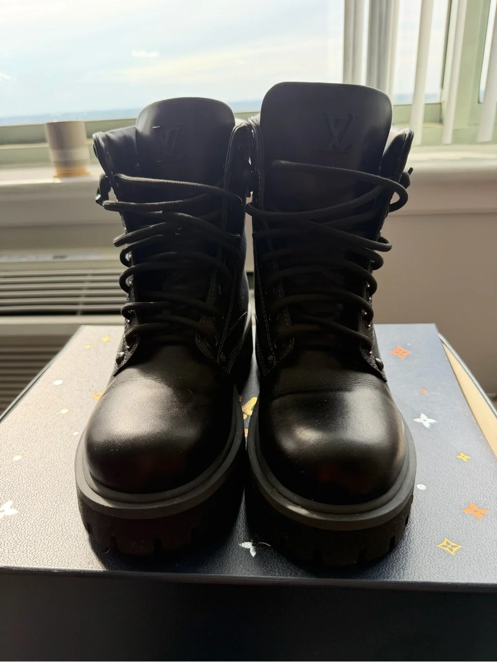 Louis Vuitton Black Lace-Up Leather Boots